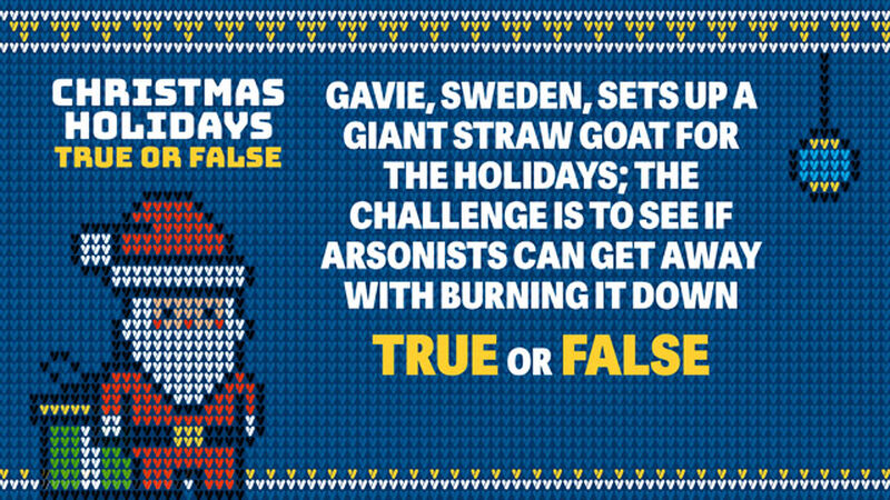 Christmas Holidays True or False